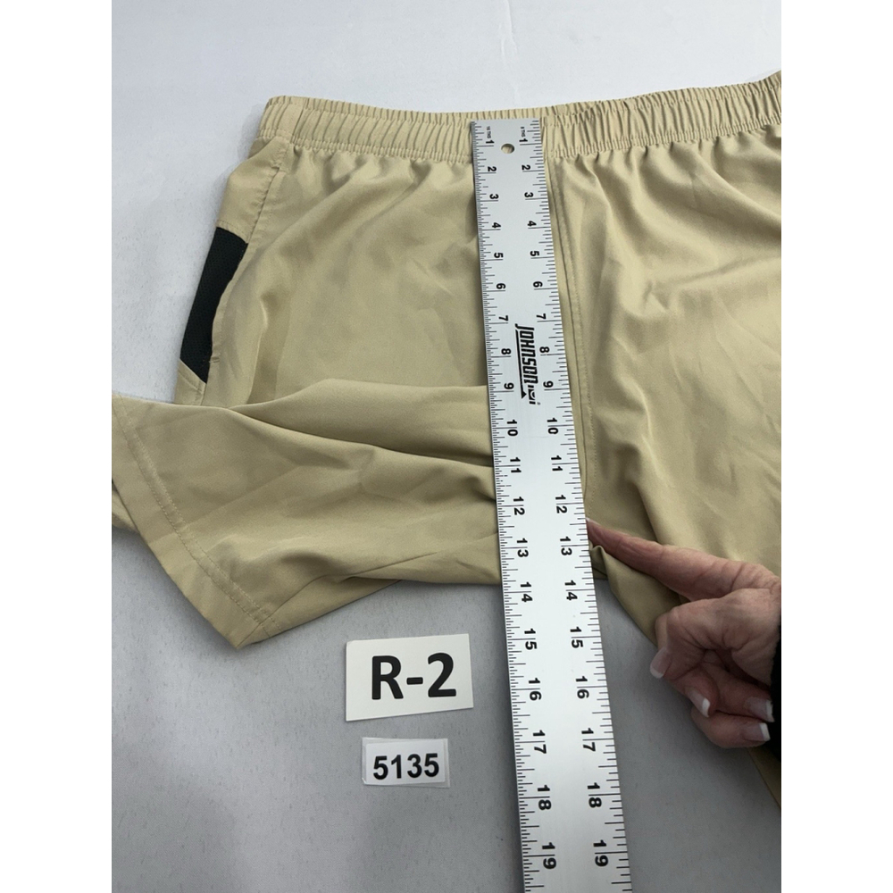 Mens RBX Performance Pullon Athletic Shorts Large Tan Elastic Waist - Picture 5 of 7